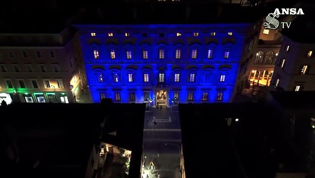 Giornata mondiale del Parkinson, Palazzo Madama s'illumina di blu