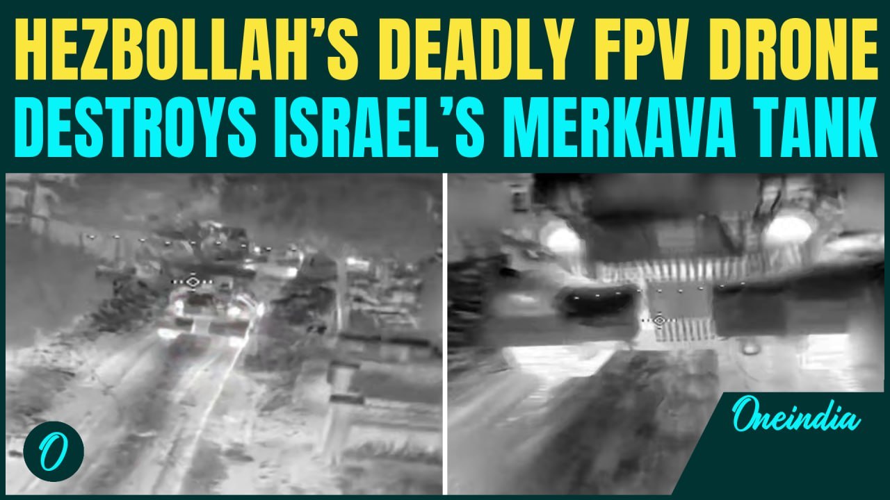 Hezbollah Blows Up Israel’s Merkava Tank Using Iran’s FPV Drone in CHILLING Video in Lebanon