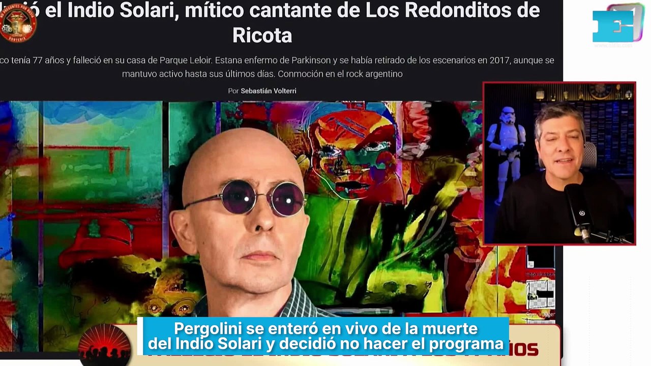 Pergolini se enteró en vivo de la muerte del Indio Solari y decidió no hacer el programa