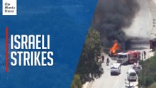 Vehicle burning, smoke billowing after Israeli strikes on south Lebanon