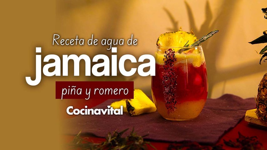 Receta de agua de jamaica, piña y romero