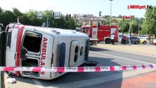 Kağıthane'de motosikletle çarpışan ambulansta can pazarı! Kazada 3'ü sağlık çalışanı 4 yaralı var