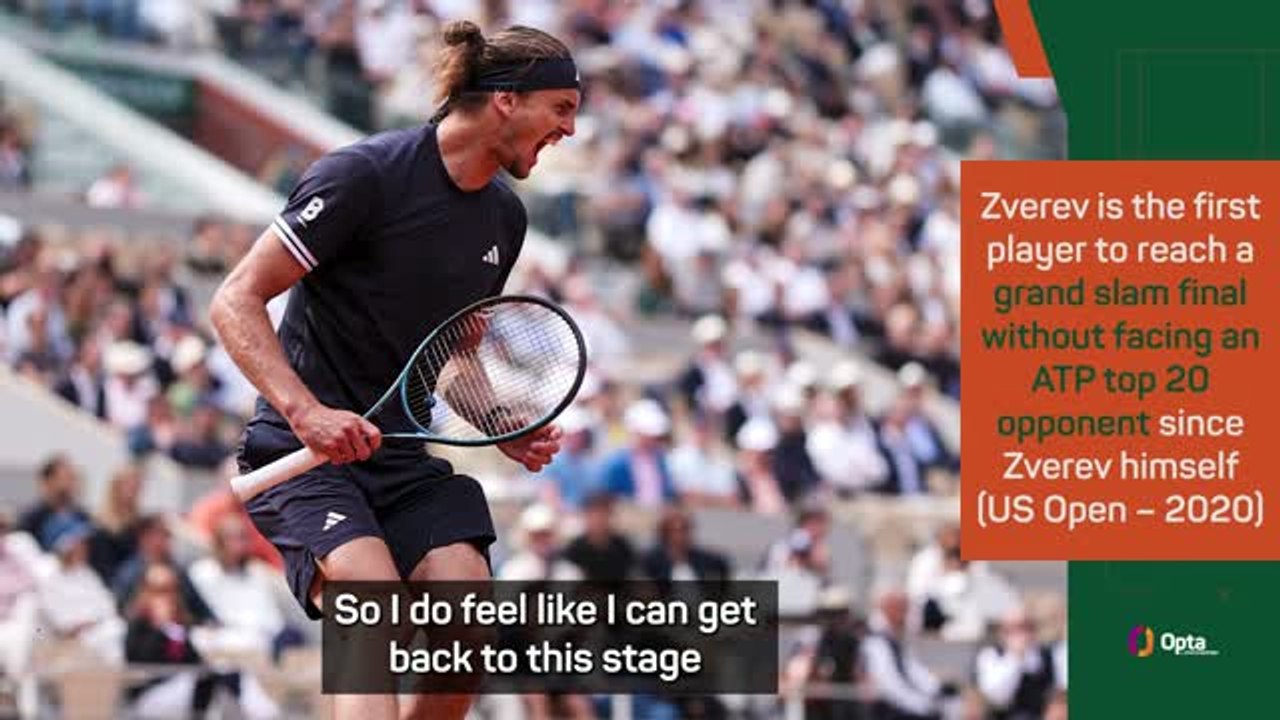 'Happy to be back at this stage' - Zverev reaches French Open final