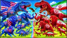 🏆 America vs Iran Animal Battle  Giant T-Rex Mammoth, Lion Tiger & Elephant ARBS thumnail