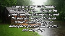 Hidden Forest Cabin 🌲 Gentle Rain, River Flow & Birds Singing for Deep Sleep 😴 #rain #deepsleep #viral #trending #relax