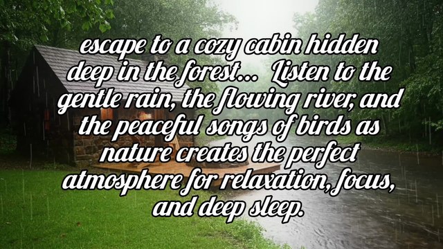 Hidden Forest Cabin 🌲 Gentle Rain, River Flow & Birds Singing for Deep Sleep 😴 #rain #deepsleep #viral #trending #relax