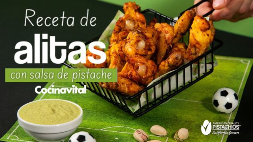 Alitas con salsa de pistache