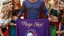 SUPER HERO FOR BEAUTIFUL WOMAN! - GENDER CHANGE TRANSFORMATION BY MAGIC SKIRT!