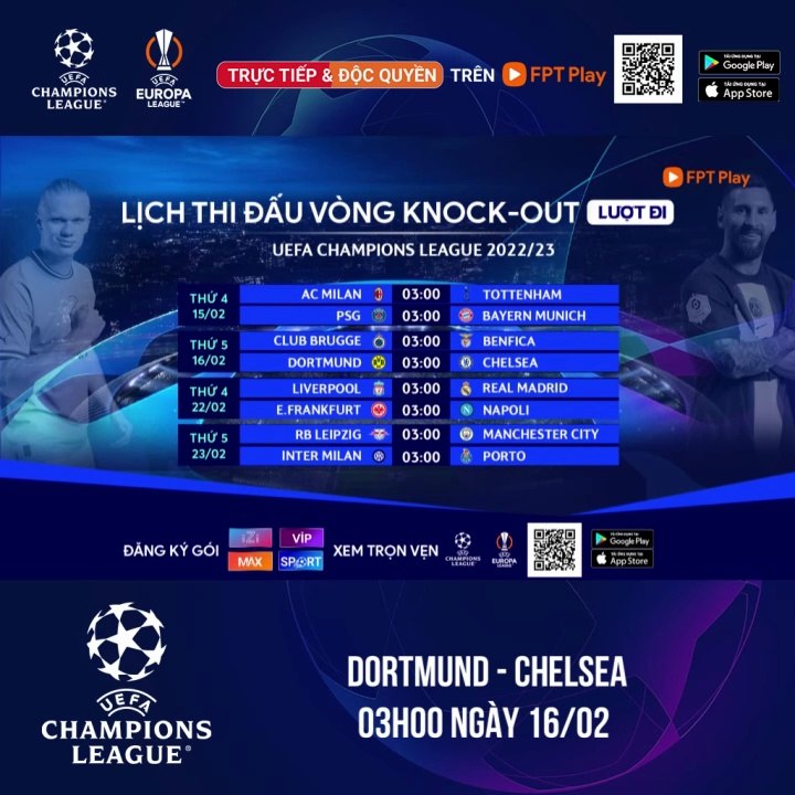 Borussia Dortmund - Chelsea (16/2/2023) | Trailer trên Truyền Hình FPT Play