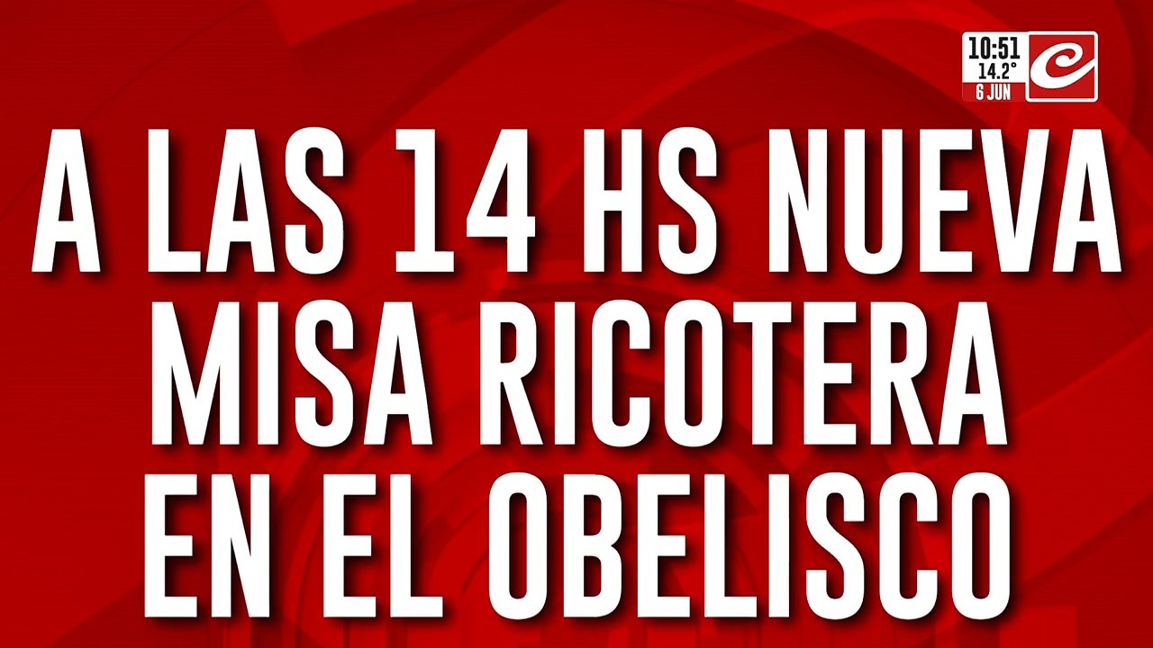 Confirmado: a las 14 hs se realizará una nueva misa ricotera en el Obelisco