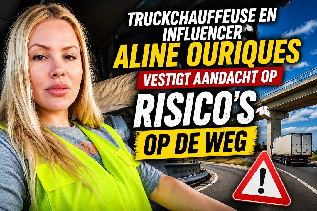 Truckchauffeur en influencer Aline Ouriques vestigt aandacht op risico’s op de weg