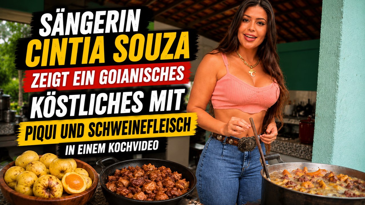 Sängerin Cintia Souza zeigt in einem Küchenvideo eine goianische Aufmerksamkeit mit Pequi und Schweinefleisch