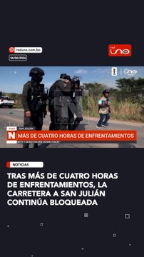 Tras más de Cuatro horasde enfrentamientos, la carretera a San Julián continúa bloqueada