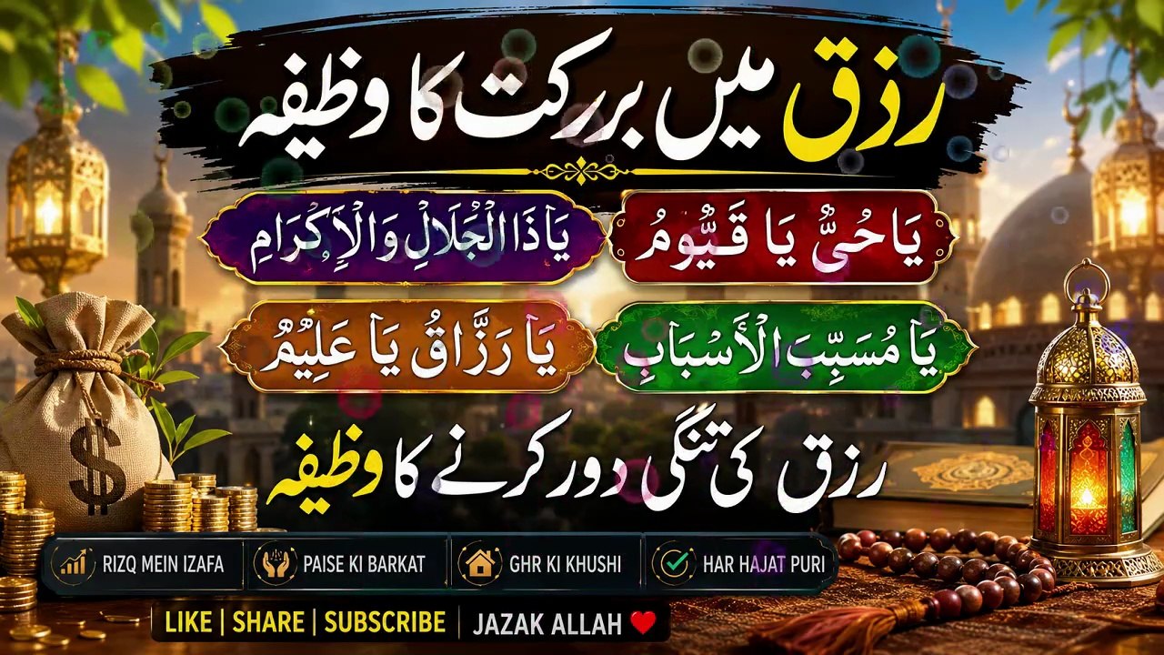 Rizq Mein Barkat Ka Best Wazifa | Ya Hayyu Ya Qayyum Ka Mojizat | Rizq Ki Tangi Door Karne Ka Amal