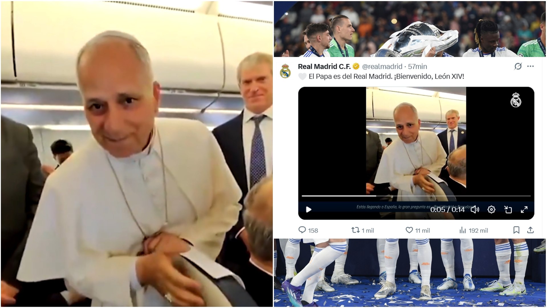 El Real Madrid presume en redes sociales de que el Papa es madridista: "¡Bienvenido León XIV!"