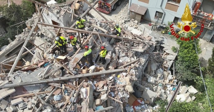 Porto Sant'Elpidio (FM) - Esplosione per fuga di gas e crollo di una palazzina: due morti (06.06.26)