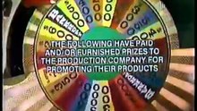 Wheel of Fortune closing credits, 9/26/85