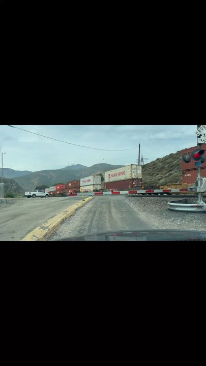 BNSF Leads Eastbound Stack Train Rolling Through Blue Cut CA.