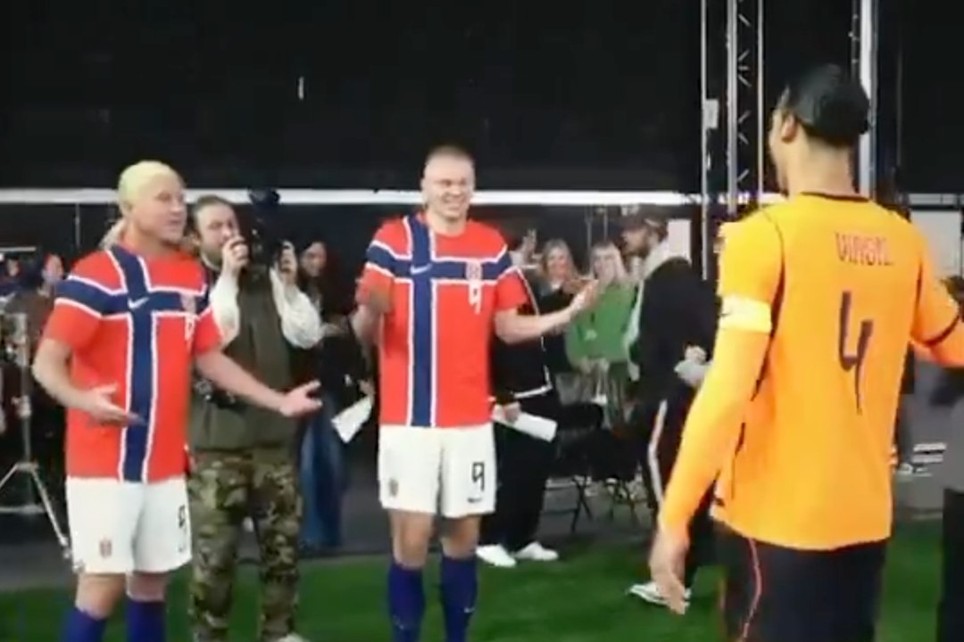 Virgil van Dijk queda desconcertado al encontrarse con dos Erling Haaland
