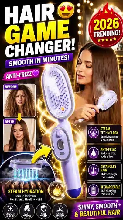 2026 Electric Steam Hair Brush Review | Rechargeable Anti-Frizz Steam Comb | Self Cleaning Hair