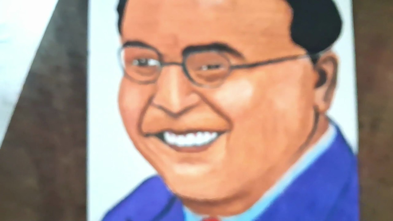 DR BR Ambedkar oil pastel drawing