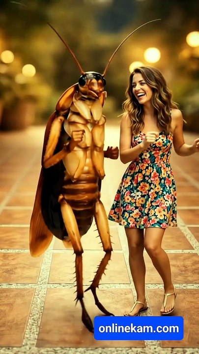 Dancing with a Giant Cockroach! 💃 #DanceWithRoachy #shorts #funny #fyp #viralvideo