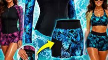 Arolina Women's Rash Guard Swimsuit 2026 | UPF 50+ Long Sleeve Swim Set with Shorts & Pockets
