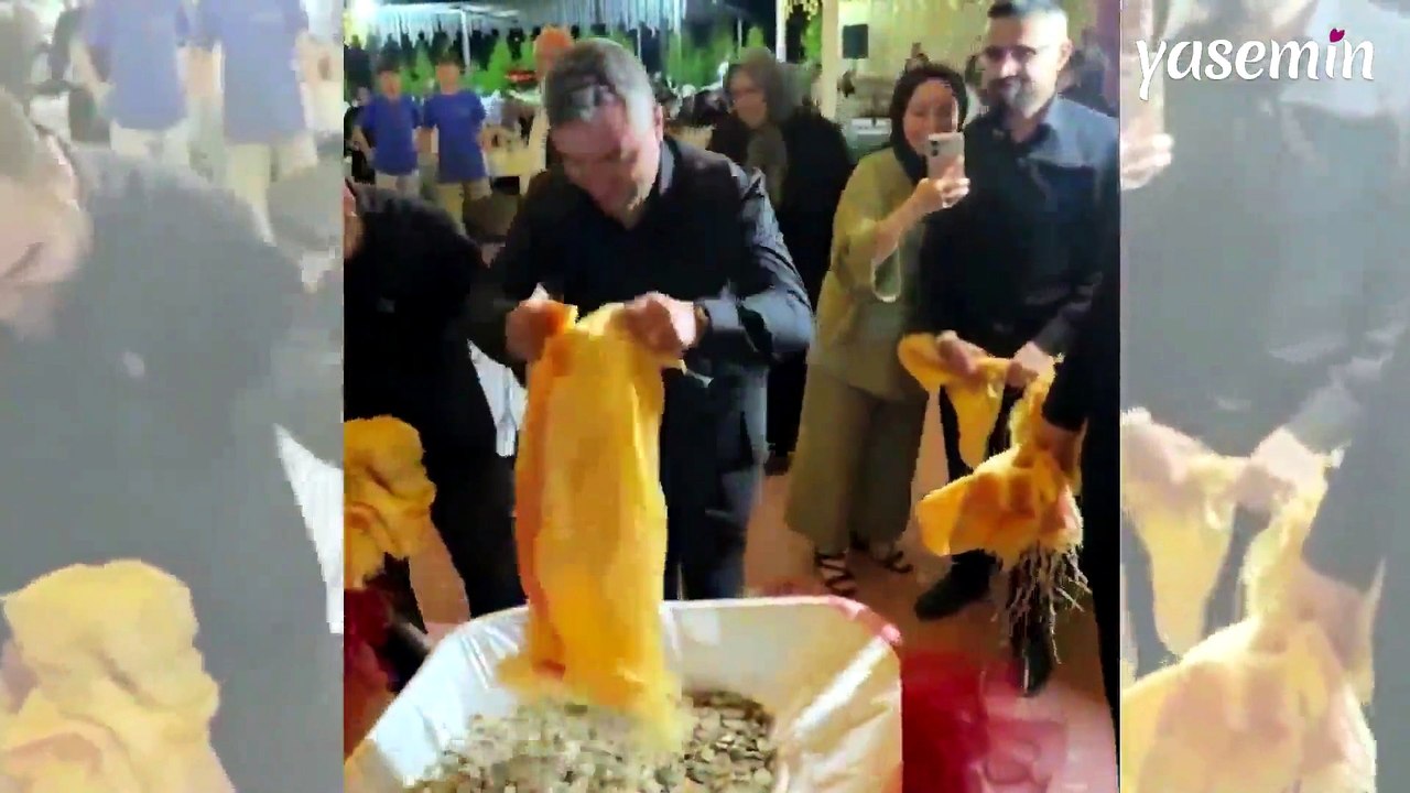 Tokat'ta sıra dışı düğün! Takı merasimine el arabasıyla geldiler