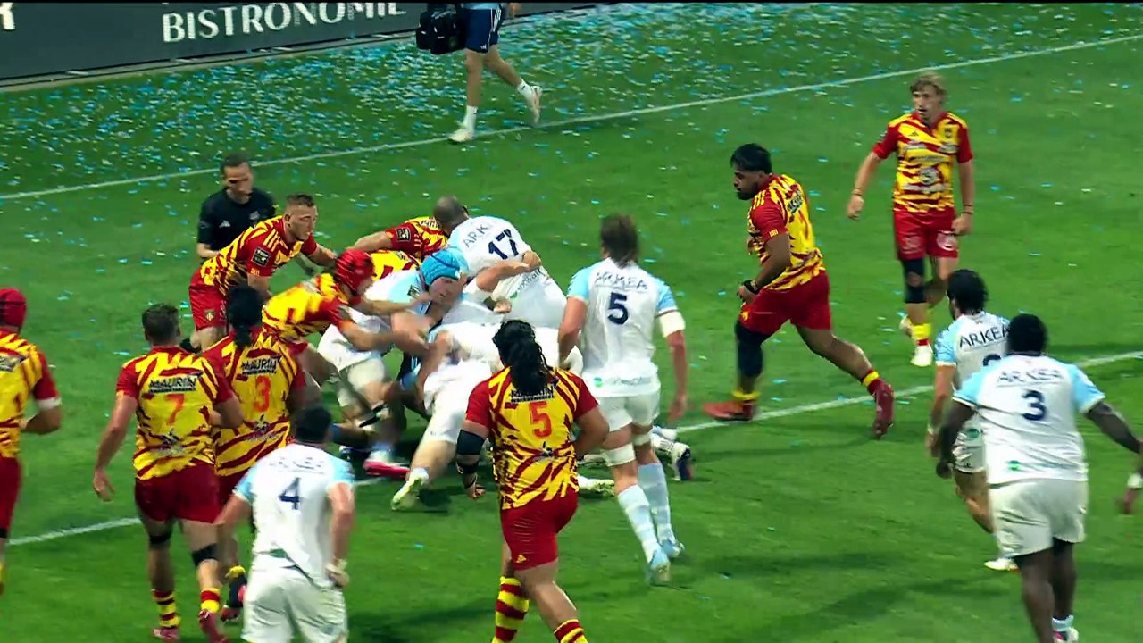 TOP 14 - Essai de Lucas MARTIN (AB) - Aviron Bayonnais - USA Perpignan