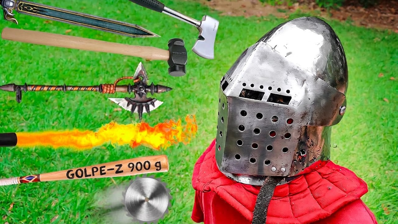 ¿Una armadura medieval resiste todas estas armas?