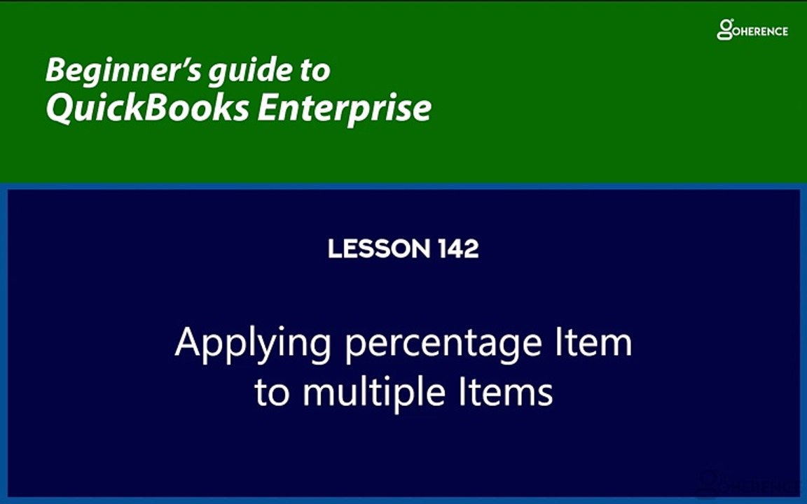 142 - Applying percentage item to multiple items