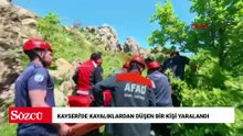 Kayseri'de kayalıklardan düşen bir kişi yaralandı