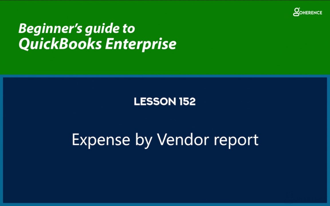 152 - Expenses by Vendor report