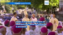 Papa Leão XIV em Madrid diz que religiosidade não deve ser museu do passado