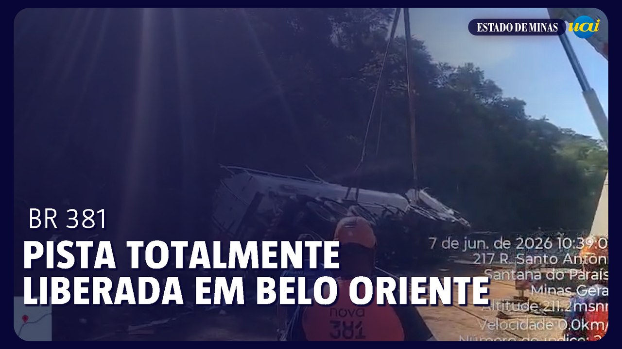 Pista totalmente liberada em Belo Oriente no km 234 da Br 381
