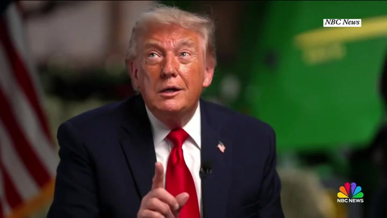 Trump briefly distracted by rain during interview, prompting awkward silence