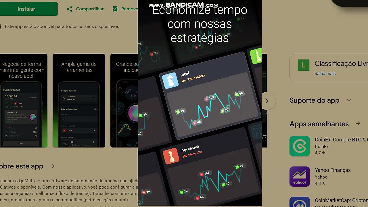 QuMatix Trading Tool Apresentando App de automação de trade da QUOTEX