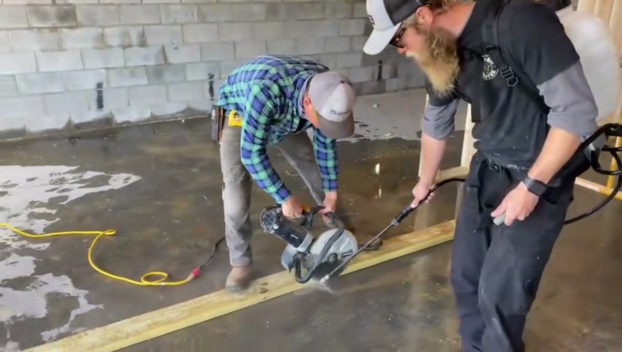 Building The Farmhouse | Day 17: Interior Walls, Control Joints In Slab And Building Stairs!