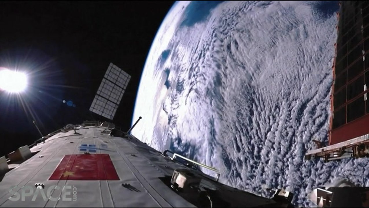 Chinese Astronauts Setting Up Lab Module On Space Station