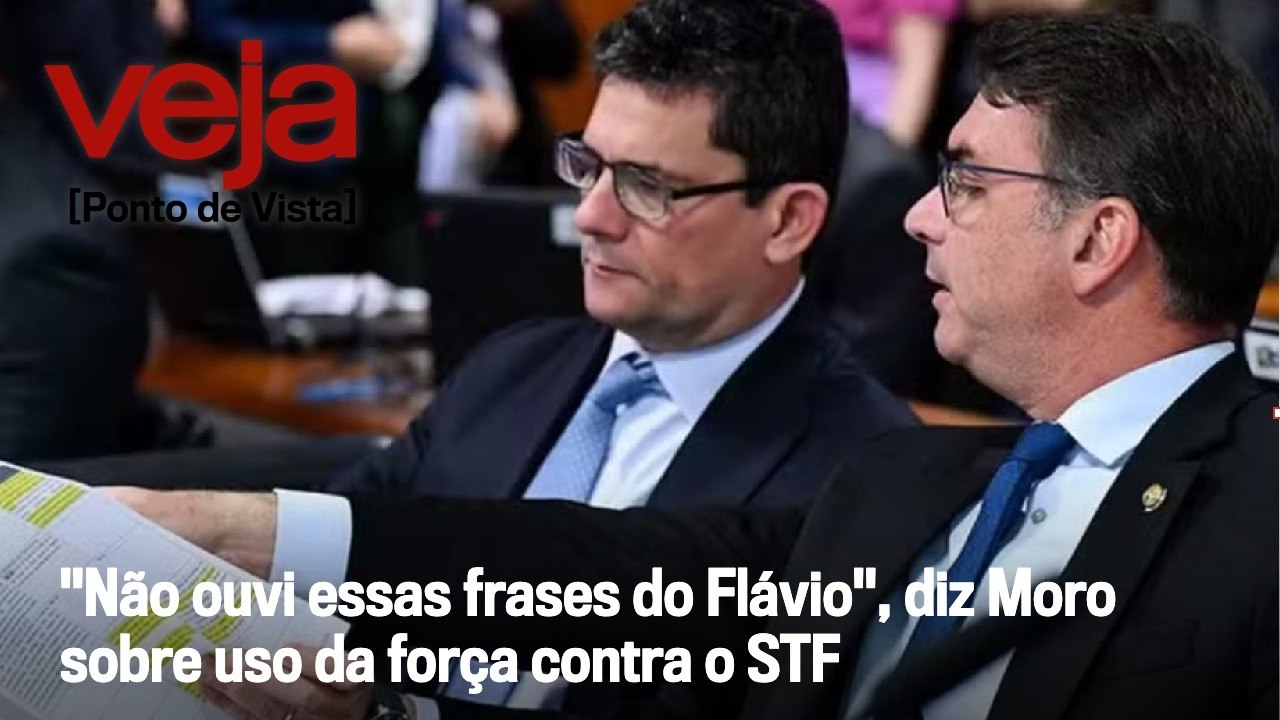 "Não ouvi essas frases do Flávio", diz Moro sobre entrevista que cita uso da força contra o STF