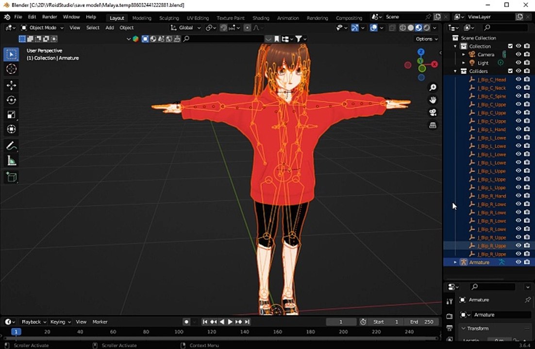 EBC2D3D Blender 3 6 4 and add VRM inport and export for VRoidStudio
