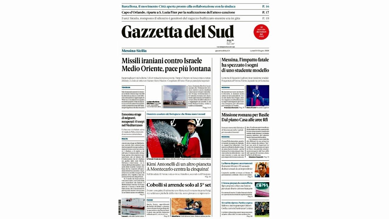 Rassegna stampa 08-06-2026 edizione Messina