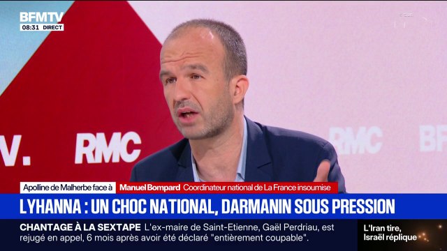 Affaire Lyhanna: Manuel Bompard accuse Gérald Darmanin de chercher à s'exonérer de sa propre responsabilité