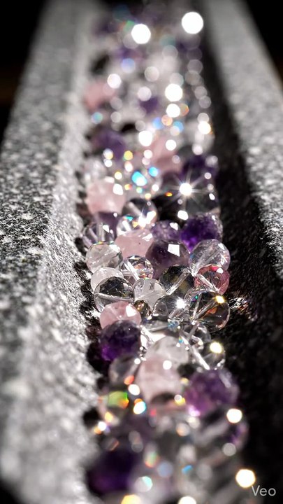 Cascading Crystal Pebbles: Rhythmic Stone Channel Flow