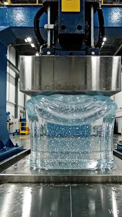 Hydraulic Press Compression: Gel Cube Structural Failure
