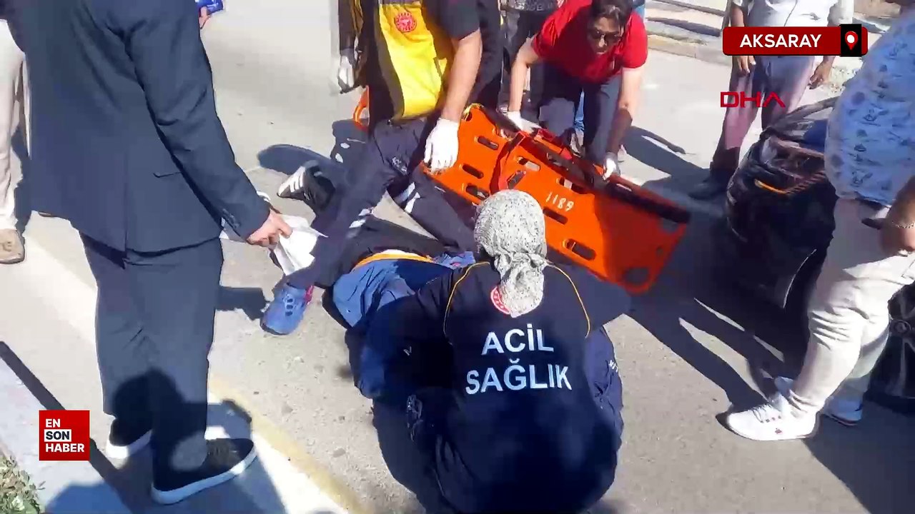 Aksaray'da 112 çalışanı mesai sonrası evine giderken kazayı görüp, yaralıya müdahale etti