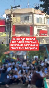 7.8 magnitude earthquake struck southern Philippines, damaging buildings and injuring hundreds