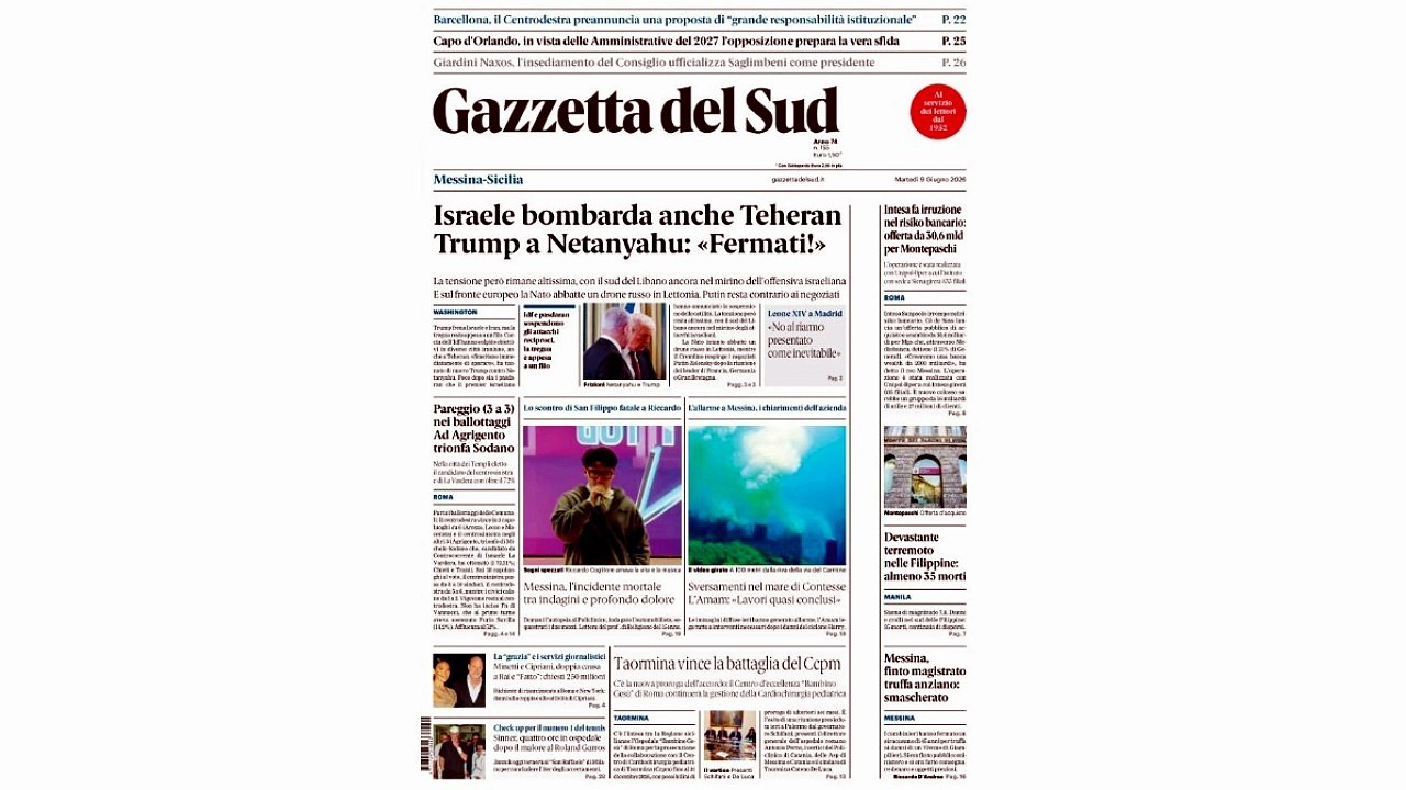 Rassegna stampa 09-06-2026 edizione Messina