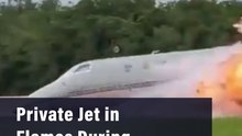 Private Jet in Flames During Emergency Landing