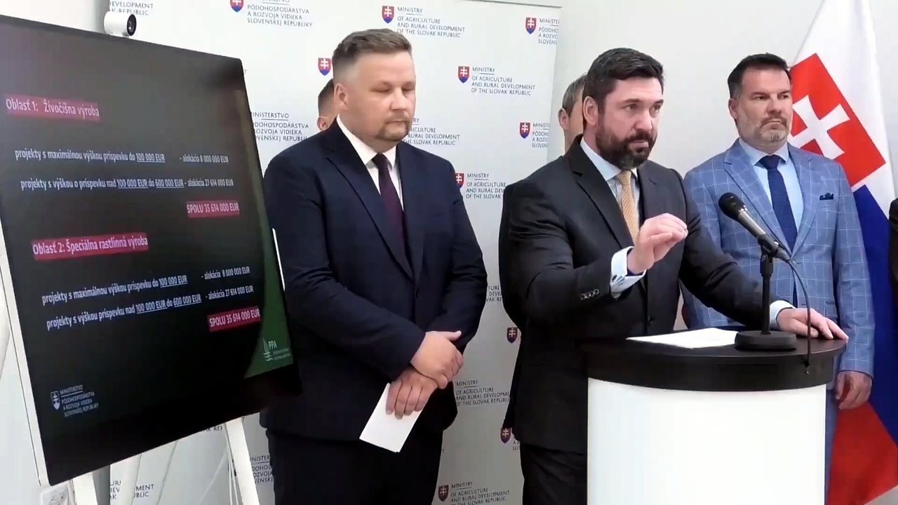ZÁZNAM: R. Takáč: MPRV vyhlasuje pre agrosektor osem výziev v hodnote 221 23 mil eur